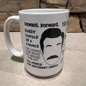 Ted Lasso Inspo 15 oz White Ceramic Mug Coffee Cup Motivational Quotes EUC